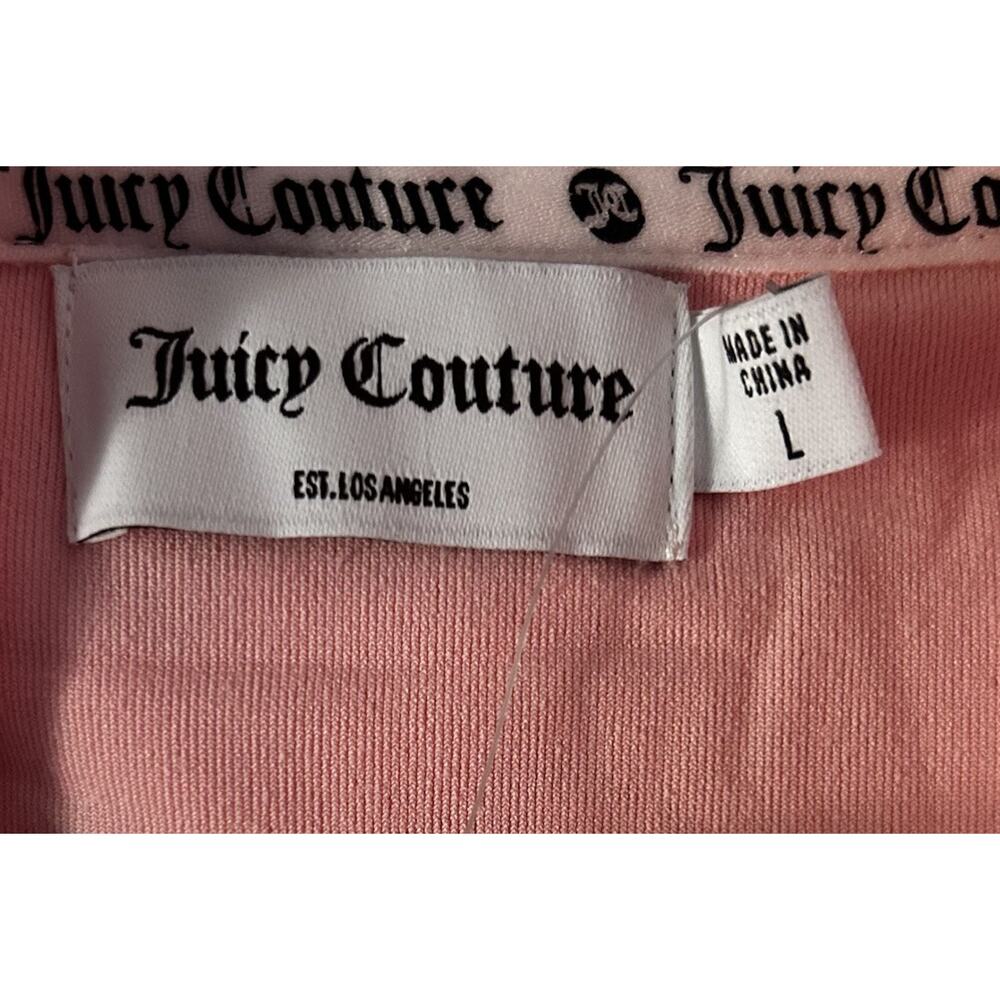 Juicy Couture light pink Crop rhinestone logo hoodie Women's Large - Picture 3 of 4